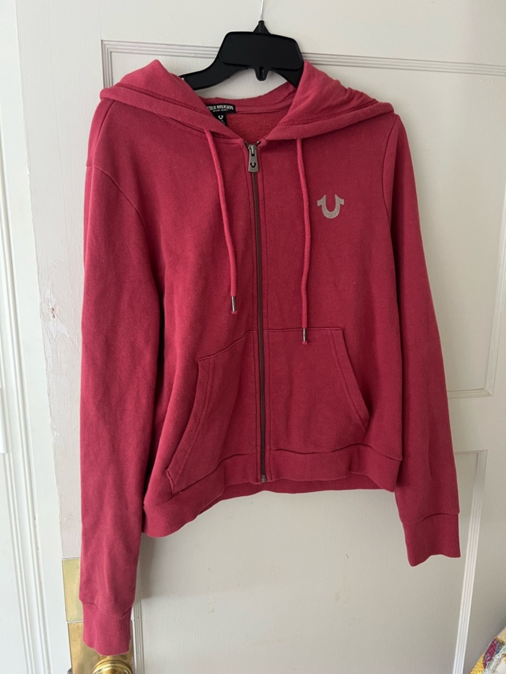 True Religion Women's Pink Zip-Up Hoodie Jacket